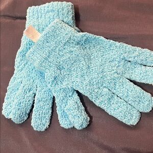 The Bath Collection Light Blue body scrub Gloves(never used )
